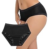 ITAYAX Women's Silk Brief Underwear,Smooth Breathable&Soft Elastic Waistband,Black silk Lace Panties