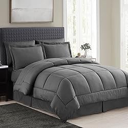 Queen Comforter Set 8 Piece Bed in a Bag with Bed