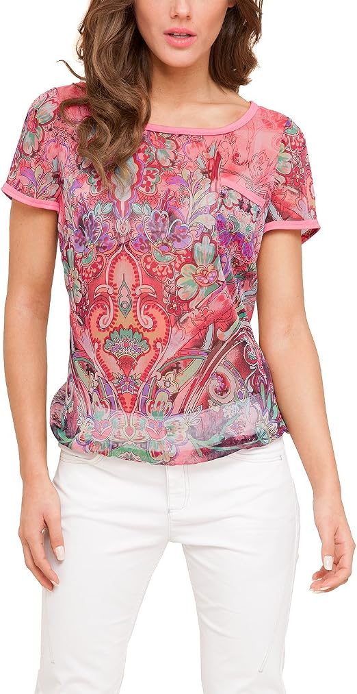 Comma Damen Bluse – Hochwertig, Regelmäßige Passform, Für Den Alltag
