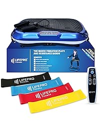 LifePro Power Plate Exercise Machine - Whole Body Workout Vibration Fitness Platform w/Loop Bands - Home Training Equipment for Weight Loss & Toning - Remote, Balance Board Straps, Videos & Manual