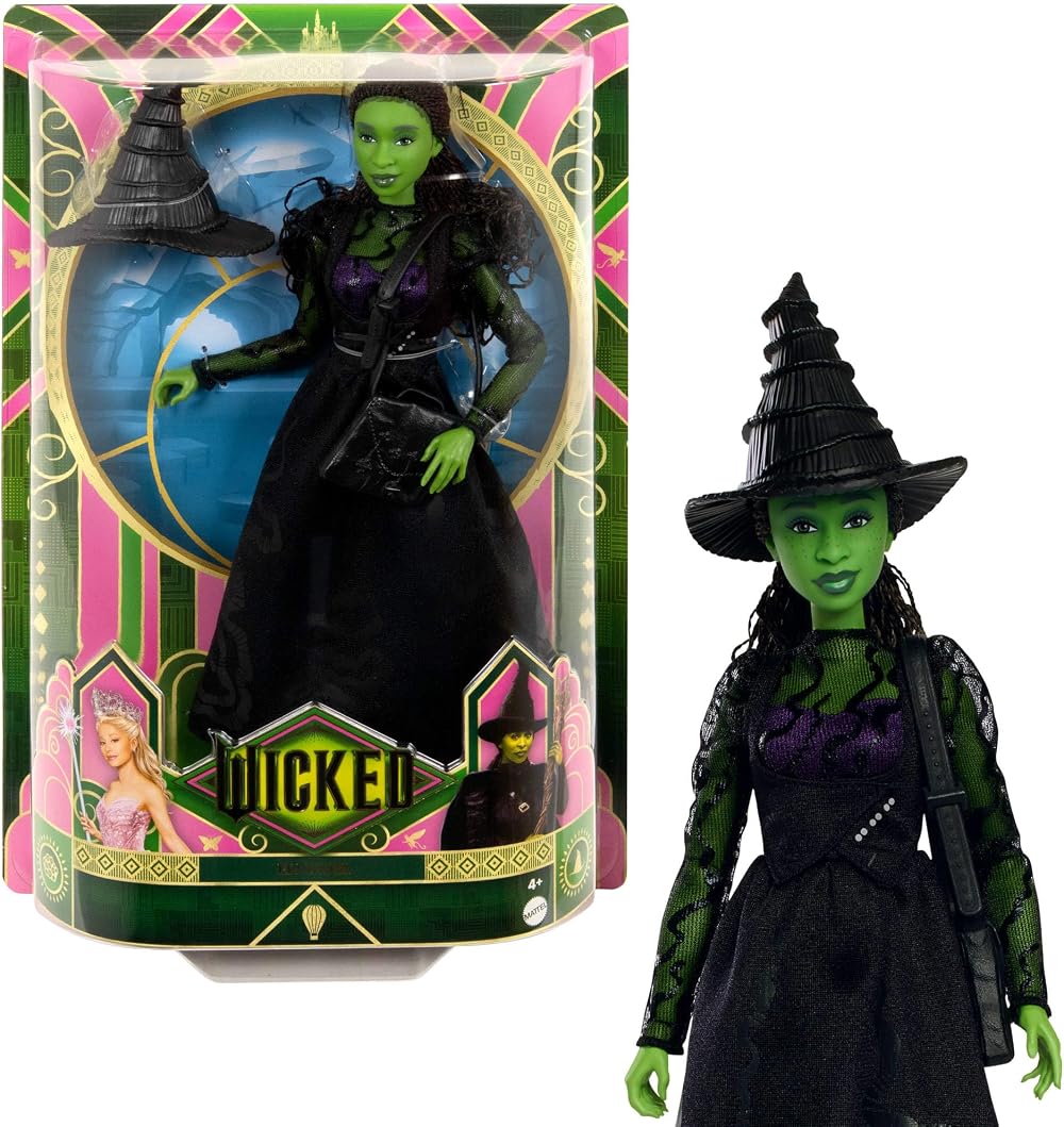 Mattel Wicked Elphaba Fashion Doll with Green Skin & Braided Hair HXT62