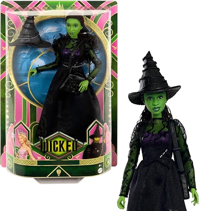 Mattel Wicked Elphaba Fashion Doll with Green Skin & Braided Hair HXT62