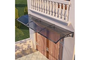 DAWNINGHOMM Awning for Door Entrance with Drainage, 40x120 Inch Awnings for Doors Exterior, Polycarbonate Cover with Plastic Steel Bracket, UV Rain Snow Protection Window Awnings Exterior for House, Porch, Patio