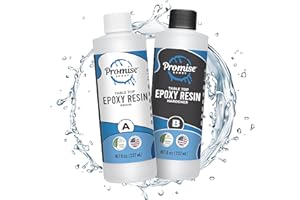 PRO MARINE SUPPLIES Epoxy Resin 16 Ounce Kit - Crystal Clear, UV Resistant, Self Leveling, Food Safe for Table Top, Arts & Crafts, Casting, Jewelry Making, and Coating - Use with Mica Powder, Silicone Molds, Alcohol Ink