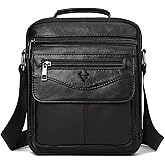 HUMERPAUL Small Messenger Bag for Men Sling Crossbody Shoulder Bag Genuine Leather Handbag Man Purse for Work Business