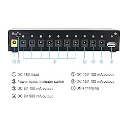 VSN Guitar Pedal Power Supply 10 Isolated DC Output
