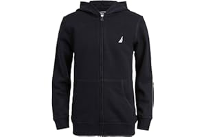 Nautica boys Zip Up Hoodie Sweatshirt, Signature Logo Design, Kangaroo Pockets, Made With Lightweight Fleece