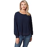 Jessica Simpson Womens Poppy Rib Trim Pullover