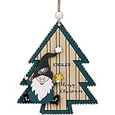 FOCO NFL Philadelphia Eagles Wooden Tree Ornament with Gnome – Officially Licensed Holiday Decoration