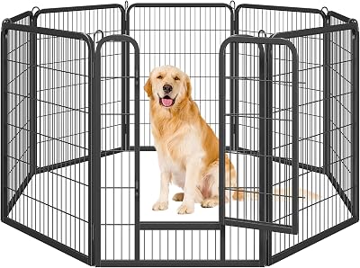 Yaheetech 8 Panel Dog Playpen 100cm Height Heavy Duty Fence Garden Yard