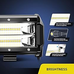 Nilight 18001F-B 2PCS 5Inch 72W Double Row Flood