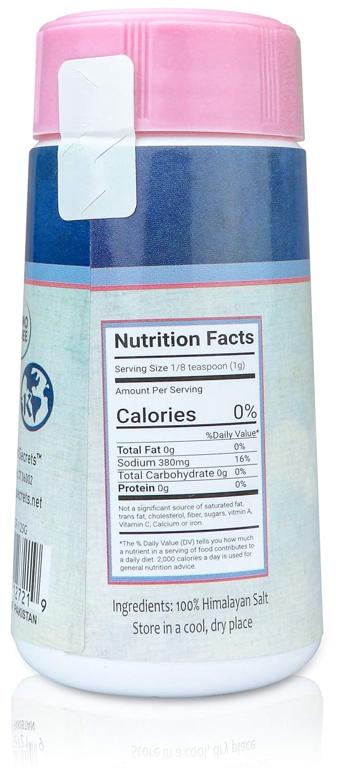 Natural Pink Himalayan Cooking Salt - Kosher Certified Fine Grain Gourmet Salt in Mini 4 oz Shaker - Heart Healthy Salt Packed with Minerals : Grocery & Gourmet Food