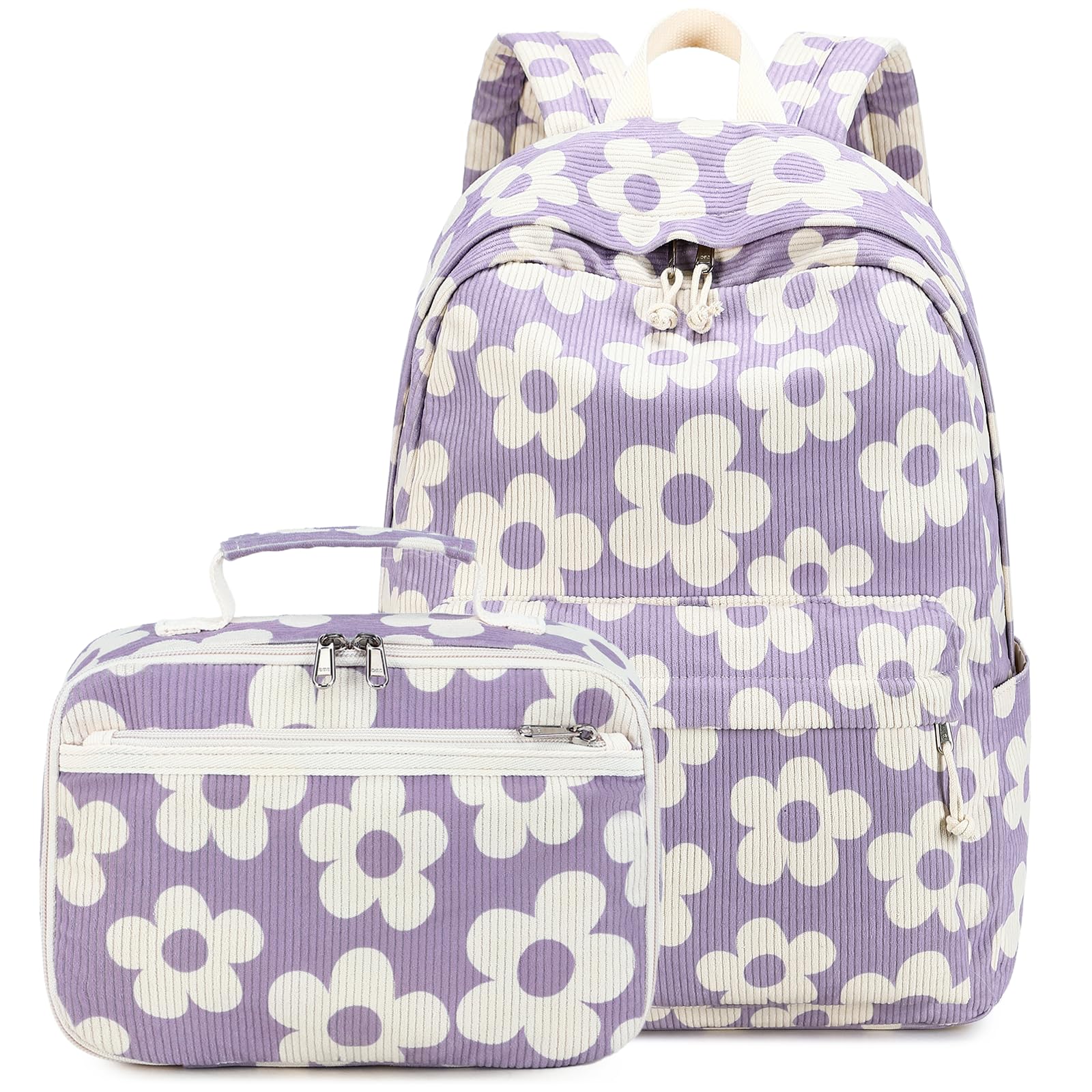Photo 1 of Bluboon Backpack for Girls Kids Preschool Backpack with Lunch Box Kindergarten Bookbag Toddler School Bags Set (Purple-Large Florar)