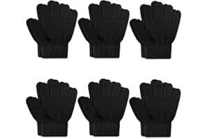 ONESING 6 Pair Baby Gloves Toddler Gloves Toddler Winter Gloves Kids Gloves Winter Stretchy Knit Gloves for Kids Boys Girls