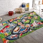 Booooom Jackson Kids Car Rug Play Mat 4'11"x2'7" Non-Slip City Road | Non-Slip Washable City Road Kids Car Rug, Toy Car Track, Birthday Gift for Toddlers Boys Girls, Classroom &amp; Playroom