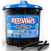 Red Vines Black Licorice Candy Black Licorice Soft Chewy Candy Twists 3.5 Lb Jar