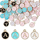 Binxus 104 Pcs Letter Charms for Necklace Mixed Double Sided Alphabet Charms A-Z Letter Charms Metal Letter Charms for Necklace Earring Bracelet Jewelry Making