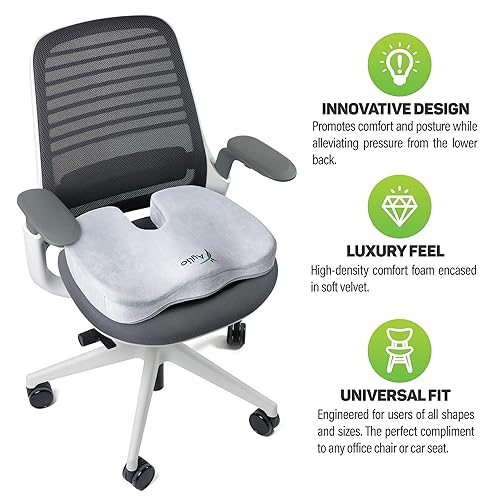 Seat Cushion for Desk Chair Back Pain, Tailbone Relief, Coccyx