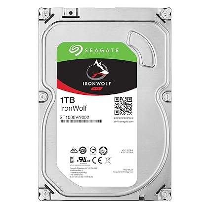 Seagate ST1000VNZ02 IronWolf Interne Festplatte für NAS-Systeme mit 1 - 8 Bay (3,5 Zoll), 1 TB, silberfarben