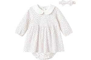 pureborn Baby Toddler Girl Dress with Bloomer Short and Long Sleeve Playwear Dress with Diaper Cover
