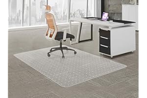 HOMEK Large Office Chair Mat for Carpeted Floors, 44" x 58" Clear Desk Floor Mat for Low Pile Carpets- Easy Glide Floor Protector Mat for Office Chair