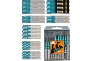 EXFEIN 50-Piece Jigsaw Blades for Metal and Softwood Plywood, Professional Accessory Jigsaw
