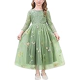 EULIMENE Baby Girl Flower Tulle Dress Floral Lace 3/4 Sleeve Birthday Wedding Bridesmaid Dresses Toddler Princess Party Dress