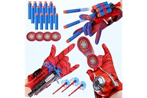 DISAHYNS 3 Sets Spider Web Shooters, Superhero Toys, Spider Web Plastic Launcher Glove with Wrist Toy Set, Safe Outdoor Action Toys for Boys and Girls-4 Years and Up, AllSaints'Day Christmas Birthday Party