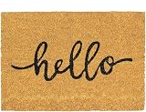 Nicola Spring Coir Door Mat 60 x 40cm Hello Non-Slip Backing