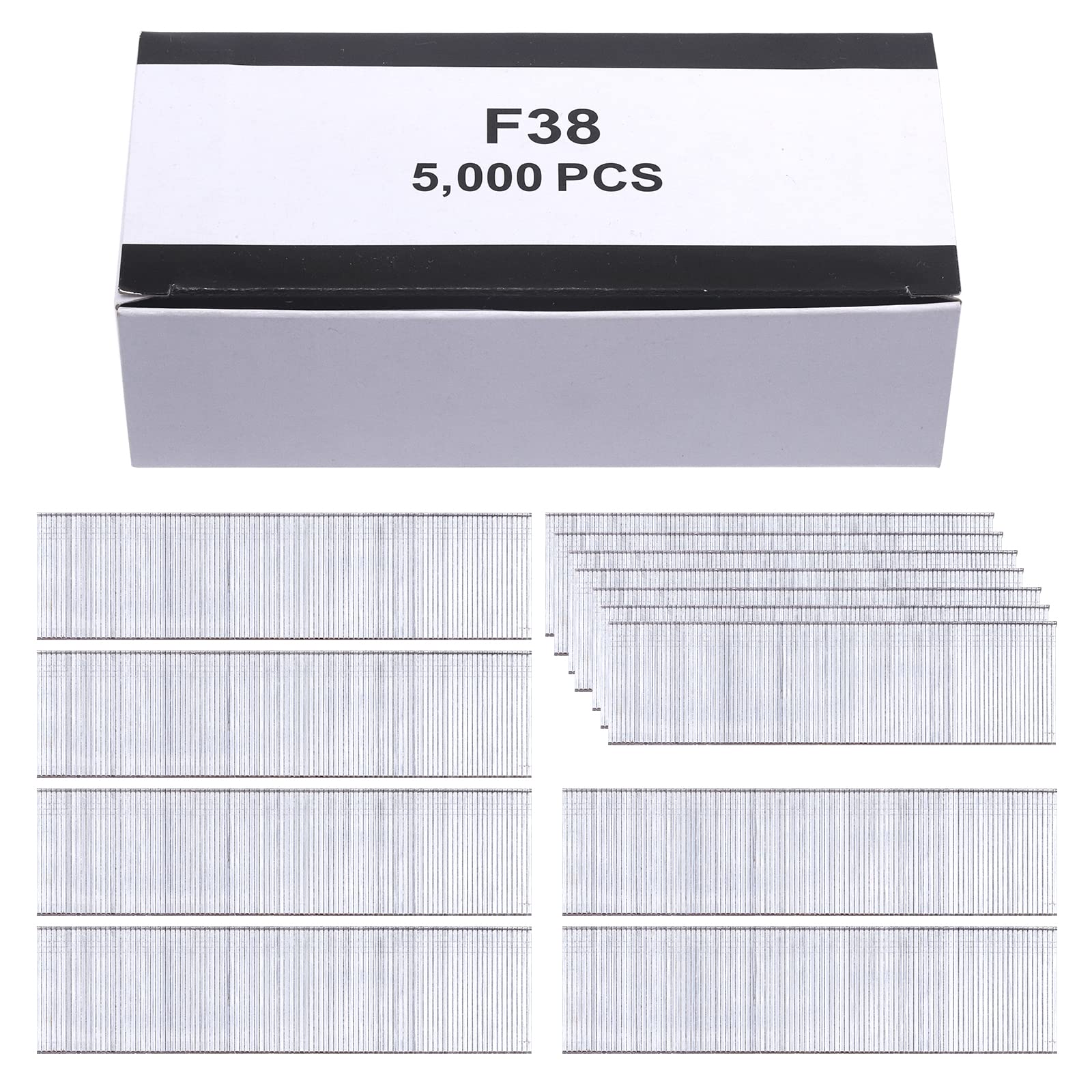 Keadic 5000Pcs 1-1/2 Inch 18 Gauge Brad Nail Galvanized Steel Straight Finish Nails Gun Electric Finishing Pin Brads Nail for Moldings Furniture Rails Cabinets Installation