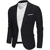 MY'S Men's Casual Two Button Linen Suit Jacket, Slim Fit Business Daily Sport Coat Lightweight Blazer