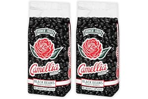 Camellia Brand Dried Black Beans, Frejoles Negros – Premium Non-GMO Black Turtle Beans for Soups, Chili, Tacos, Burritos, Rice & Peas, Latin & Southwestern Cooking – Gluten-Free, High Protein, Vegan & Vegetarian Friendly, 1 Pound (Pack of 2)