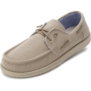 WHITIN Men's Slip-on Boat Loafers DU08 | Lightweight Cushioning, Heel Lock Support, Easy on/off, Freedom to Flex, Work-to-Cas