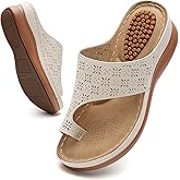 Tilocow Women's Wedge Sandals: Comfortable Orthopedic Ladies' Flip Flops, Dressy Summer Casual Walking Wedge Shoes