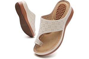 Tilocow Wedge Sandals for Women 2025, Casual Slip on Summer Sandals, Comfortable Orthopedic Flip Flops, Platform Sandals Women