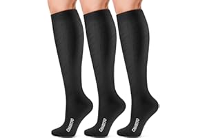 CAMBIVO 3 Pairs Compression Socks for Men & Women(20-30 mmHg), Compression Stocking for Swelling, Running, Flight, Pregnancy 
