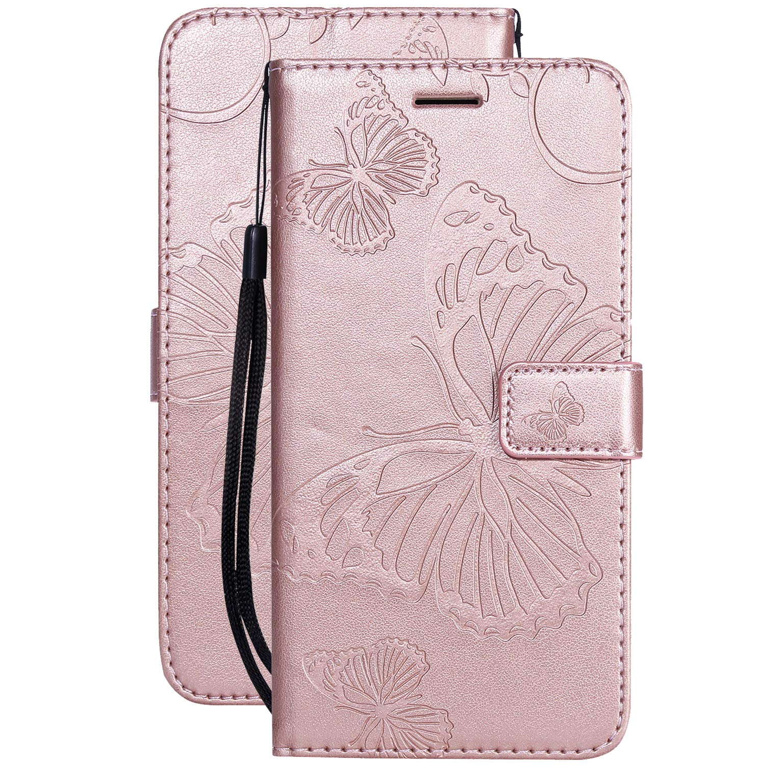 Laybomo Case for Realme GT Neo 2 Cover, Realme GT Neo 2 Leather Phone Case Wallet Holster with ID Credit Card Slot Holder Slim Pouch Stand Magnetic Flip Cover for Realme GT Neo 2 (Rose Gold)
