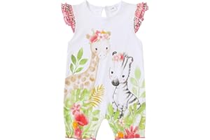 FITFIFTH POD Infant Baby Girl Clothes Cute Giraffe Zebra Print Jumpsuits Pure Cotton Baby Girls One-Piece Rompers