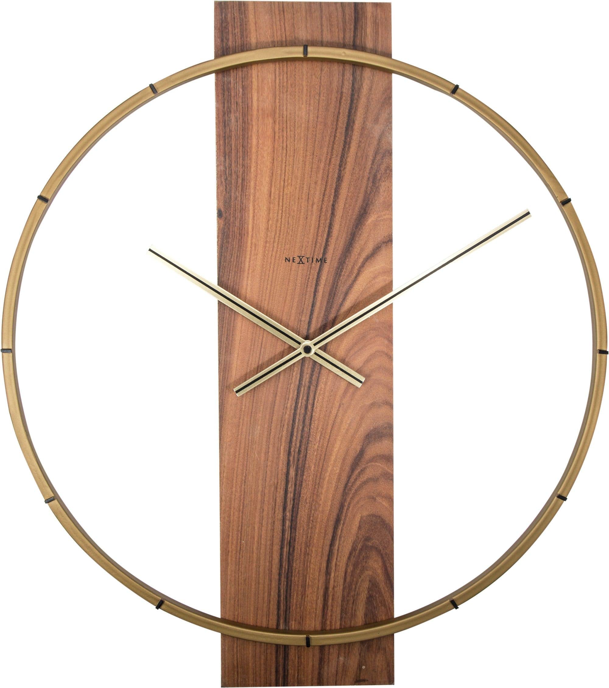 NeXtime wall clock "CARL", very silent, made of wood, brown, 58,2 x 50,8 cm