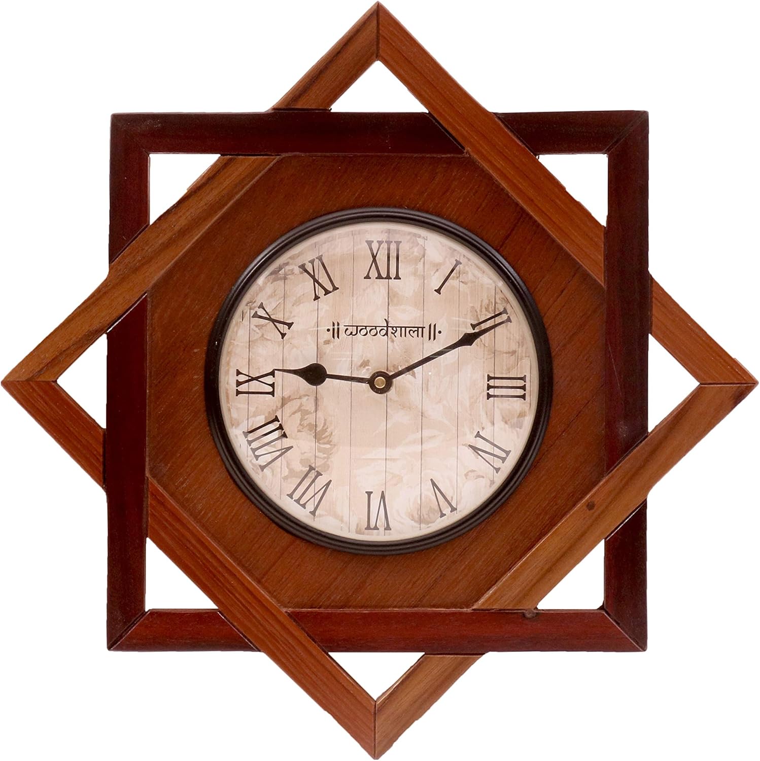 Buy Woodsala Wooden Wall Clock Star Shape 14 * 14 inch Traditional