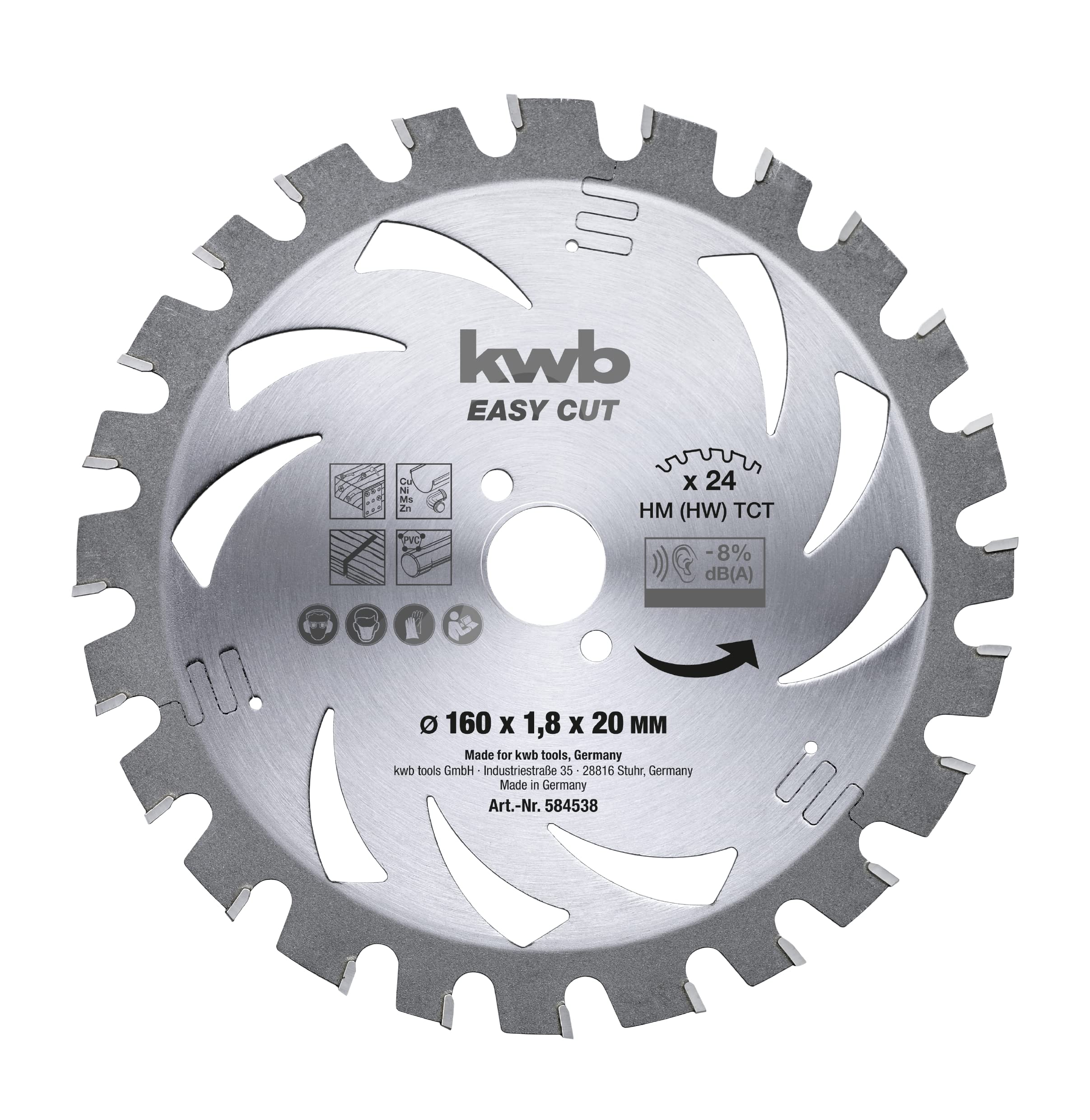 kwb 184 x 20 mm Circular Saw Blade, Made in Germany, Fast and Smooth, Ideal for Cordless Tools
