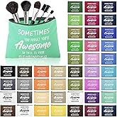 Kajaia 50 Pcs Inspirational Gifts Cosmetic Bags Thank You Appreciation Gift Canvas Makeup Bag Toiletry Bag with Zipper Motivational Quotes Purse for Girl Women Mom(Multicolored,5.1 x 7.9 Inch)