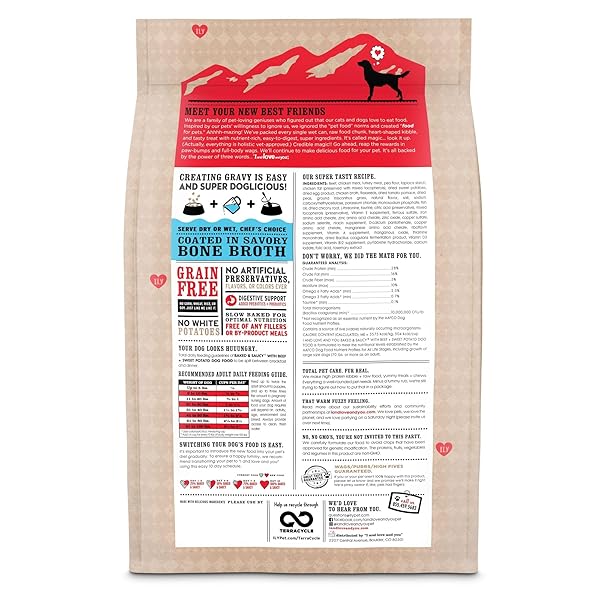 I AND LOVE AND YOU BAKED AND SAUCY DRY DOG FOOD – BEEF + SWEET POTATO – PREBIOTIC + PROBIOTIC, REAL MEAT, GRAIN FREE, NO FILLERS, 10.25LB BAG