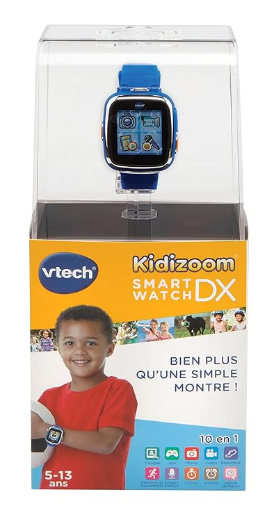 VTech - Kidizoom Reloj Interactivo Connect DX, Color Azul, versión Francesa