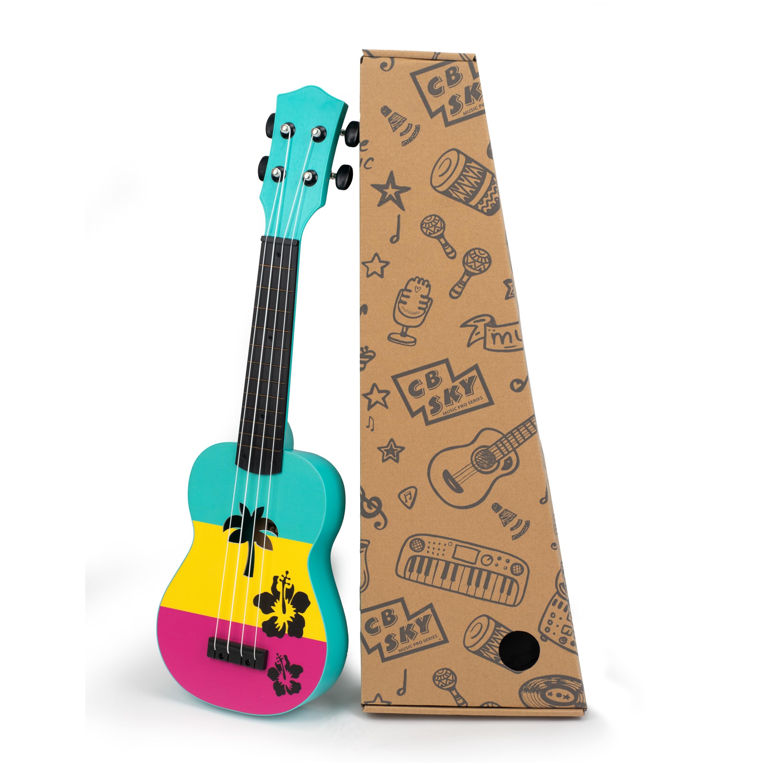 CB SKY Soprano Ukulele Hawaiian Guitar Musical Instrument for Students Beginners Kids Students, 21 Inch Ukulele Toy for Kids Starter Gift