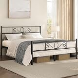 Yaheetech 5ft King Metal Bed Frame with Headboard Footboard Black view 6
