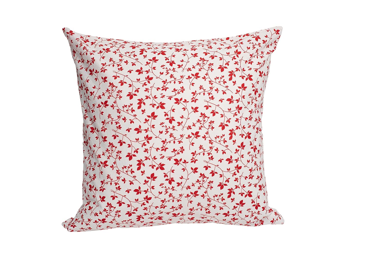 Weißer moderner Kissenbezug mit roter Blätterranke (40x40 1 Kissenbezug