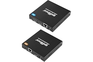 gofanco 4K HDMI Extender Over IP Kit – 4K @60Hz 444, 2K @60Hz, 328ft/100m, 1-to-1 Over CAT6/7, 1-to-Many Over 1G Gigabit Ethernet Switch, Network LAN, VLAN, Scalable, IR, RS232, Mountable (HD20Ext1xN)
