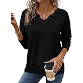 OFEEFAN Womens V Neck Sweaters Pullover Cozy Lightweight Sweaters Long Sleeve Tops Winter Clothing 2026