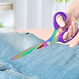 Asdirne Fabric Scissors Dressmaking Titanium Plated 26cm 21cm Purple Set of 2 view 2
